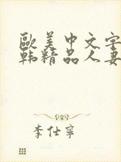 欧美中文字幕日韩精品人妻