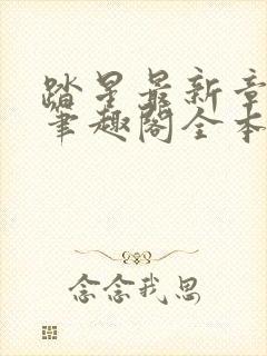 踏星最新章节 笔趣阁全本小说