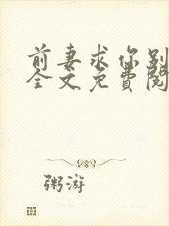 前妻求你别改嫁全文免费阅读总裁