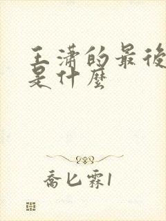 王潇的最后结局是什么