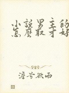 小说男主的名字怎么取才好听现代