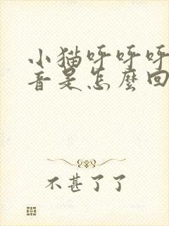 小猫呼呼呼的声音是怎么回事