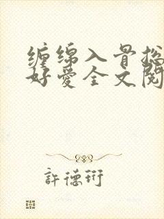 缠绵入骨总裁好好爱全文阅读免费封面