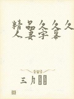 精品久久久中文人妻字幕封面