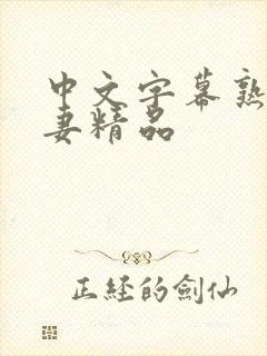 中文字幕熟女人妻精品