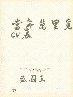 当年万里觅封侯cv表封面