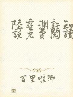 陆霆渊许知夏小说免费阅读最新章节封面