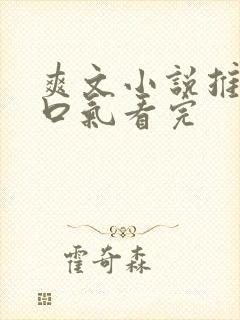 爽文小说推文一口气看完