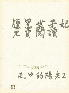 腹黑世子妃日常免费阅读封面