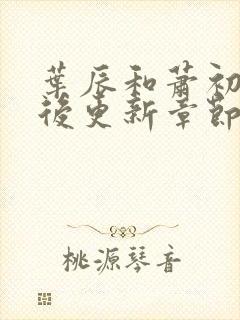 叶辰和萧初然最后更新章节了吗