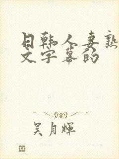 日韩人妻熟女中文字幕的