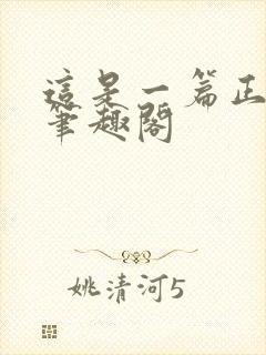 这是一篇正经文笔趣阁