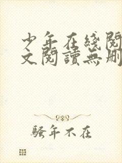 少年在线阅读全文阅读无删减封面