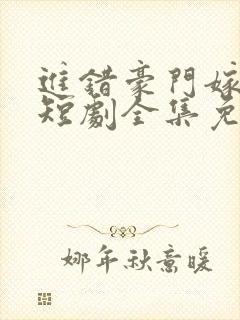 进错豪门嫁对郎短剧全集免费观看