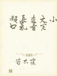 超长爽文小说一口气看完