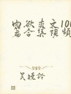 肉欲爽文100篇合集视频