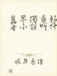 万界独尊动漫原著小说叫什么