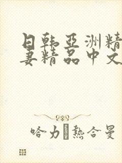 日韩亚洲精品人妻精品中文字幕