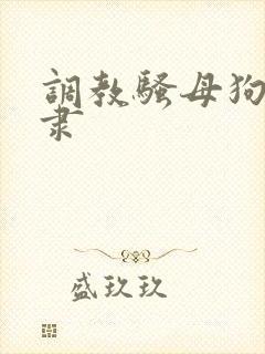调教骚母狗贱奴隶封面