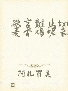 欲言难止txt麦香鸡呢未删减
