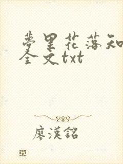 梦里花落知多少全文txt