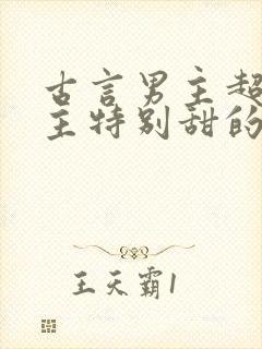 古言男主超宠女主特别甜的温馨宠文