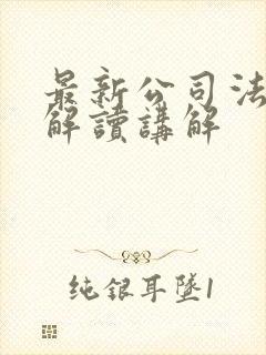 最新公司法详细解读讲解