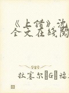 《上错》沈南初全文在线阅读笔趣阁