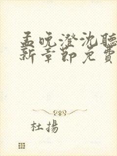 孟晚澄沈听澜最新章节免费阅读