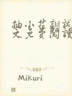 抽小花训诫文全文免费阅读封面