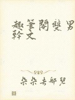 趣笔阁双男主高干文