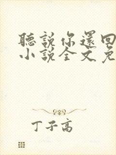 听说你还回忆我小说全文免费阅读