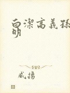 白洁高义孙倩李明封面