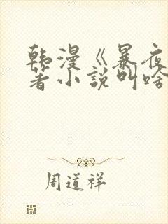 韩漫《暴夜》原著小说叫啥