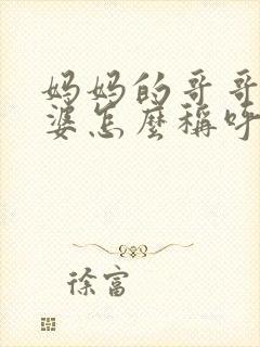 妈妈的哥哥的老婆怎么称呼