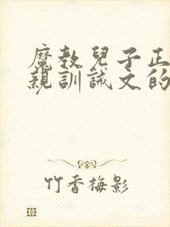 魔教儿子正派父亲训诫文的小说