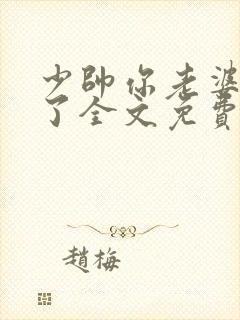 少帅你老婆又跑了全文免费阅读无弹窗封面