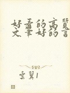 好看的高质量的文笔好的言情