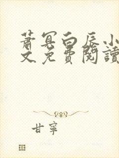 萧冥白辰小说全文免费阅读