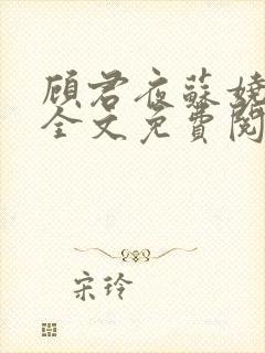 顾君夜苏娆小说全文免费阅读最新章封面