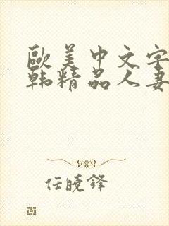 欧美中文字幕日韩精品人妻