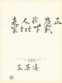夫人我乃正经人家txt下载封面