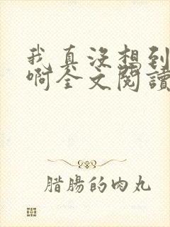 我真没想到反派啊全文阅读