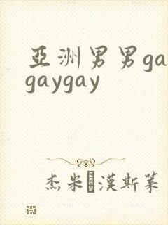 亚洲男男gaygaygay