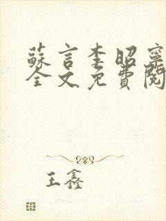 苏言李昭宁小说全文免费阅读封面