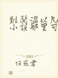 难哄温以凡桑延小说那里可以看