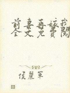 前妻再嫁我一次全文免费阅读