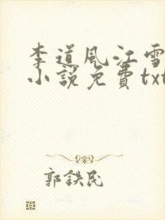李道风江雪瑶的小说免费txt
