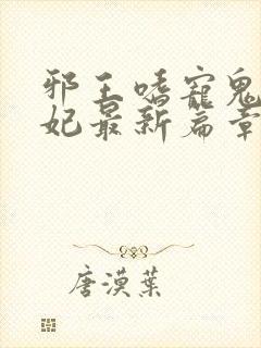 邪王嗜宠鬼医狂妃最新篇章