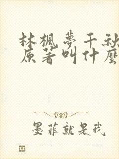 林枫梦千秋小说原著叫什么